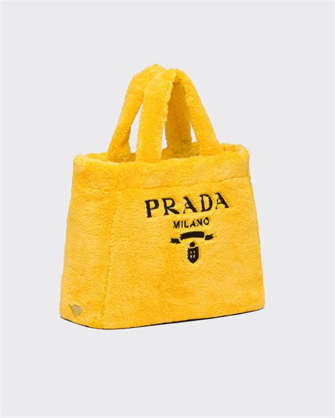 terry tote bag prada|Yellow/black Terry tote bag .